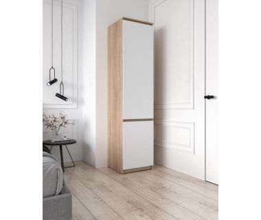 Шкаф-пенал со штангой для одежды Т-218 от Moreli (Морели) Дуб Сонома/Белый