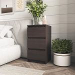 Прикроватная тумба на 3 ящика в спальню T-216 от Moreli (Морели) Венге темный