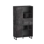 Стелаж для книг та декору на ніжках з двома дверцятами для будинку від Moreli (Морелі) F-006 Бетон Темний