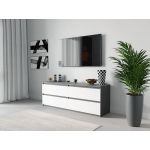 Тумба под телевизор ТВ/ТВ 4 ящика Moreli (Морели) Т-223 Антрацит/Белый