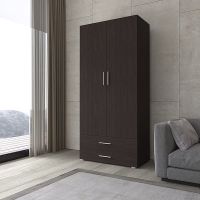 Шафа для одягу розстібна зі штангою та двома ящиками ST-0002 від Moreli (Морелі) Венге темний