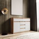 Комод для дома без ручек с 2 дверцами и 5 ящиками T-227 от Moreli (Морели) Аппалачи/Белый