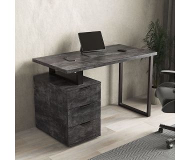 Стіл комп'ютерний на 3 ящики, письмовий стіл MX-0003 від Moreli (Морелі) Бетон Темний