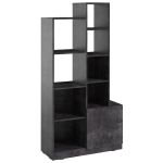 Стеллаж полки для книг и декора с дверцей PA-0003 от Moreli (Морели) Бетон Темный