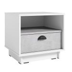 Тумба прикроватная для спальни K-0005 от Moreli (Морели) Белый/Бетон Стайл