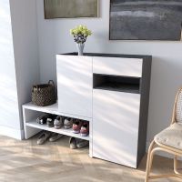 Тумба під взуття в передпокій RS-4 від Moreli (Морелі) Антрацит/Білий