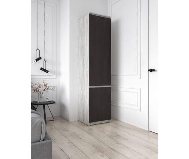 Шафа-пенал зі штангою для одягу Т-218 від Moreli (Морелі) Бетон/Венге темний