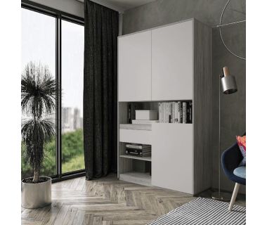 Шкаф распашной для книг и документов RS-1 от Moreli (Морели) Бетон/Белый