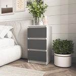 Прикроватная тумба на 3 ящика в спальню T-216 от Moreli (Морели) Белый/Антрацит