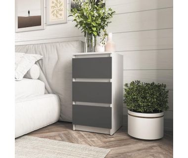 Тумба на 3 ящики в спальню T-216 від Moreli (Морелі) Білий/Антрацит Тумба на 3 ящики в спальню T-216 від Moreli (Морелі) Білий/Антрацит