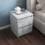 Тумба ліжка в спальню, з фасадами без ручок Т-225 від Moreli (Морелі) Бетон