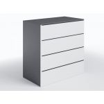 Комод 4 ящика комбинация цветов ТX-04 Moreli (Морели) Антрацит/Белый