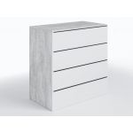 Комод 4 ящика комбинация цветов ТX-04 Moreli (Морели) Бетон/Белый