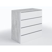 Комод 4 шухляди комбінація кольорів ТX-04 Moreli (Морелі) Бетон/Білий