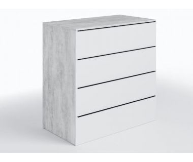 Комод 4 ящика комбинация цветов ТX-04 Moreli (Морели) Бетон/Белый Комод 4 ящика комбинация цветов ТX-04 Moreli (Морели) Бетон/Белый