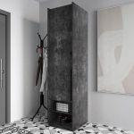 Шафа розстібна зі штангою на одну дверку R-0002 від Moreli (Морелі) Бетон Темний