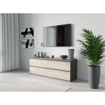 Тумба под телевизор ТВ/ТВ 4 ящика Moreli (Морели) Т-223 Антрацит/Дуб Сонома