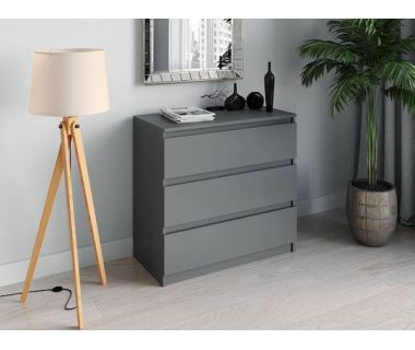Комод со скрытыми ручками на три ящика Moreli (Морели) Т-214 Антрацит Комод со скрытыми ручками на три ящика Moreli (Морели) Т-214 Антрацит