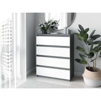 Комод с 4 ящиками и скрытыми ручками Т-215 Moreli (Морели) Антрацит/Белый