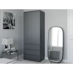 Шкаф распашной с полками для одежды T-210 от Moreli (Морели) Антрацит