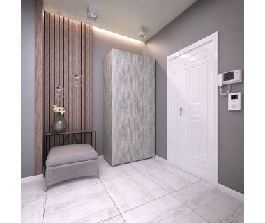 Шкаф распашной с трубой и полками для одежды SТ-0009 от Moreli (Морели) Бетон