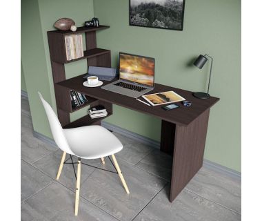 Стіл комп'ютерний, письмовий стіл з полицями ST-0024 від Moreli (Морелі) Венге темний