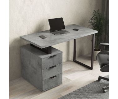 Стол компьютерный на 3 ящика, письменный стол MX-0003 от Moreli (Морели) Бетон Тефра
