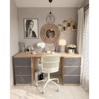 Стол компьютерный с двумя тумбами, стол письменный T-228 Дуб Сонома/Антрацит