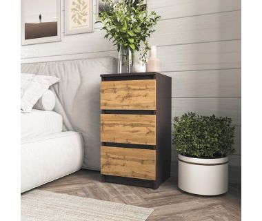Тумба на 3 ящики в спальню T-216 від Moreli (Морелі) Венге темний/Аппалачі