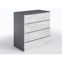 Комод 4 шухляди комбінація кольорів ТX-04 Moreli (Морелі) Антрацит/Бетон