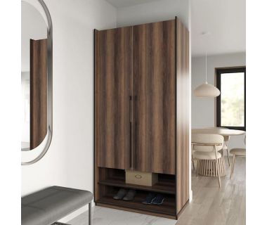 Шкаф распашной на две двери с полками и шухлядами R-0003 от Moreli (Морели) Дуб Кверкус