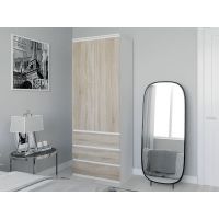 Шафа розстібна для одягу з трубою T-211 від Moreli (Морелі) Білий/Дуб Сонома