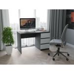 Компьютерный стол, письменный стол с 3-мя ящиками T-224 от Moreli (Морели) Антрацит/Белый