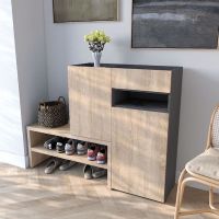 Тумба под обувь в прихожую RS-4 от Moreli (Морели) Антрацит/Дуб Сонома