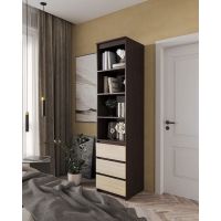 Шафа-пенал для одягу з ящиками та полицями T-219 від Moreli (Морелі) Венге темний/Дуб Сонома