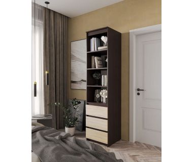 Шкаф-пенал для одежды с ящиками и полками T-219 от Moreli (Морели) Венге темный/Дуб Сонома Шкаф-пенал для одежды с ящиками и полками T-219 от Moreli (Морели) Венге темный/Дуб Сонома