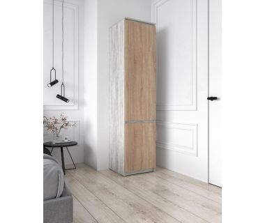 Шафа-пенал зі штангою для одягу Т-218 від Moreli (Морелі) Бетон/Дуб Сонома