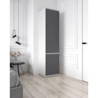 Шкаф-пенал со штангой для одежды Т-218 от Moreli (Морели) Белый/Антрацит