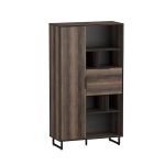 Стеллаж для книг и декора на ножках с двумя дверцами для дома от Moreli (Морели) F-006 Дуб Кверкус