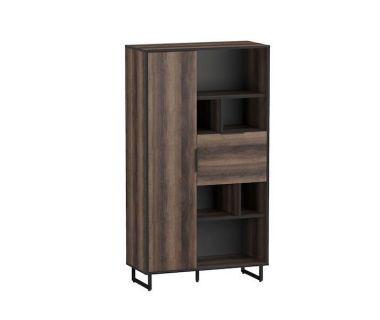 Стеллаж для книг и декора на ножках с двумя дверцами для дома от Moreli (Морели) F-006 Дуб Кверкус
