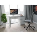 Компьютерный стол, письменный стол с 3-мя ящиками T-224 от Moreli (Морели) Белый/Бетон
