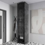 Шафа розстібна зі штангою на одну дверку з антресоллю R-0002 від Moreli (Морелі) Бетон Темний