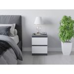 Тумба ліжка в спальню, з фасадами без ручок Т-225 від Moreli (Морелі) Антрацит/Білий