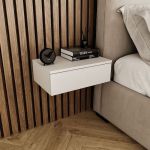 Навесная прикроватная тумба для спальни GT-0102 от Moreli (Морели) Белый