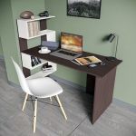 Стол компьютерный, письменный стол с полками ST-0024 от Moreli (Морели) Венге темный/Белый