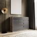 Комод для дому без ручок з 2 дверцятами та 5 ящиками T-227 від Moreli (Морелі) Бетон/Антрацит в інтернет магазині "Меблі Даром"