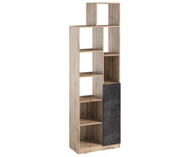 Стеллаж полки для книг и декора с дверцей PA-0002 от Moreli (Морели) Аппалачи/Бетон Темный