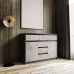 Комод для дому без ручок з 2 дверцятами та 5 ящиками T-227 від Moreli (Морелі) Антрацит/Бетон в інтернет магазині "Меблі Даром"