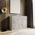 Комод для дому без ручок з 2 дверцятами та 5 ящиками T-227 від Moreli (Морелі) Білий/Бетон в інтернет магазині "Меблі Даром"