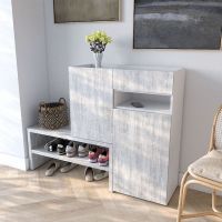 Тумба під взуття в передпокій RS-4 від Moreli (Морелі) Білий/Бетон